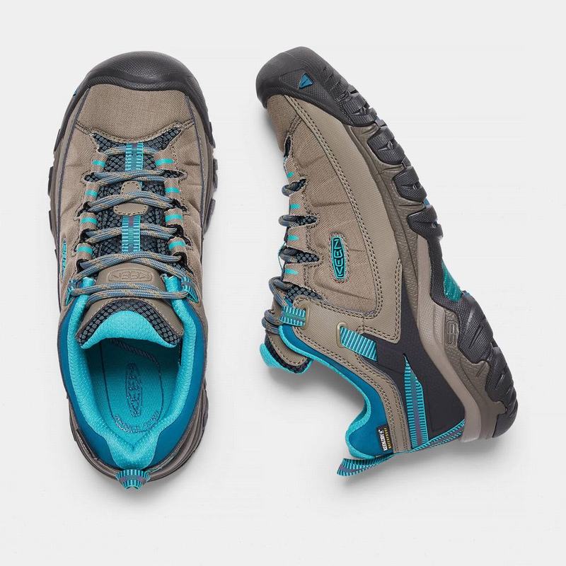 Keen Targhee Exp Waterproof Womens Hiking Shoes Blue Coral Online Sale (0378-SXKHU)